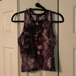 Purple tie dye active tank